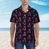 Men's Casual Shirts Art Poodle Beach Shirt Dog Print Summer Men Elegant Blouses Short Sleeve Comfortable Graphic Clothing