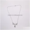 Autres fournitures de fête festives Sublimation Maman Clavicule Collier avec pied Cercle personnalisé et nom gravé Birthstone Baby Penda Dhos4