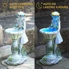 Fairy Garden Statue Resin Angel Figurine Solar Light Outdoor Floral Fairy Lamp Lantern Water Feature Effect Garden Decoration 240229