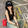 Top kapaklar yay düğümü işlemeli beyzbol fashions plaj güneş şapka kawaii y2k kapak kadınlar yaz hip hop