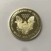 10 pcs the dom eagle badge 24k gold plated 40 mm commemorative coin american statue liberty souvenir drop acceptable coins324S