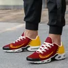 Maßgeschneiderter, leichter Mode-Sneaker, personalisierte, bequeme, atmungsaktive neue Design-Laufschuhe mit eigenem Logo und Namen für Männer und Frauen, einzigartige schwarz-weiß-rote Unisex-Sportschuhe