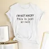 Women's T Shirts Seeyoushy I'm Not Angry This Si Just My Face Print Women T-shirt O-Neck Summer Funny Aesthetics Tops Ropa De Mujer