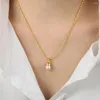 Collana collane a sospensione per donne con perle d'acqua dolce perle inossidabile in acciaio in acciaio oro Accessori per i gioielli della donna