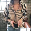 Womens Blouses Shirts Designer Fashion Classic Summer Plaid T-Shirt Plus Size Casual Long Sleeve Top Drop Delivery Apparel Clothing Otvwe