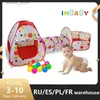 Tentes jouets IMBABY bébé parc pliable 3 en 1 bébé Tunnel jouet tente bébé balles piscine enfants intérieur Crling jouer maison enfants maison tente L240313