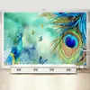 mural Custom wallpaper 3d fashion simple peacock rich and lucky auspicious TV sofa background wall living room decoration 0227C