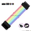 Компьютерные кабели Разъемы S Psu Extension Адресный Rgb Atx 24-контактный Pcie Gpu Двойной тройной 8-контактный датчик Поддержка прямой доставки Comput Dhzky