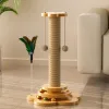 Scratchers Cat Climbing Post with Turntable Funny Kitten Stick Scratching Post Tree Tower Durable Sisal Scratching Board Cat Scratch Tree