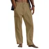 Pantalon d'été tendance pour hommes, jambes larges, longues, sport, taille moyenne, décontracté