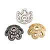 10pcs Eco-Friendly 6-Petal Flower Brass Micro Pave Cubic Zirconia Bead Caps For DIY Handmade Jewelry Making Bracelet Accessories 240228