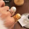 HANGZHI Anello con sfera opaca Vintage irregolare in metallo francese colore oro Party Y2K gioielli per donne ragazze 240311