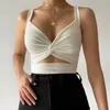 Camisoles Tanks Womens Strappy Bowknot Solid Color Sexy Hollow Out Slim Fit Vest Open Back Suspenders