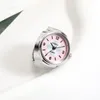 Cluster Ringe Legierung Digital Paar Uhr Ring Mode Retro Schmuck Runde Quarz Finger Geschenk Frauen