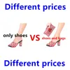 Womens Summer Shoe Bag Set Crystal Diamond Italian Design Plus Size Fashion Slippers Wholesale Suitable for Party Wedding Wear 240228
