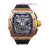 Montre passionnante RM Watch Hot Watch RM11-03 RG Date Mois Minuterie Or Rose 18 Carats Ensemble Complet