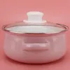 Enamel Soup Milk Baby Food Supplement Binaural Noodle Cooking Freshkeeping Bowl Induction Cooker 240304