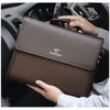 Leather Luxury Briefcases For Men Designer Work Business Tote Bolsas Black Handbag Shoulder Lawyer Square A4 Side Crossbody Bag 240313