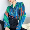 Damesblouses Mode Vintage Damestops Casual Dames Werkblouse met lange mouwen Vrouw Overshirt Vrouwelijke OL Button Up Shirt Drop 2