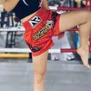 ボクシングショーツアンチ摩擦弾性高弾性通気性ムエタイコードデザインキックボクシングショーツMMAサンダトレーニングパンツ240304