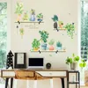 Wall Stickers Green Leaves Nordic Plant Bonsai DIY Daisy Decals For Living Room Bedroom Decoration Home Decor Sticker
