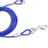 Colliers pour chiens 3M/5M/10M, laisses en métal pour animaux de compagnie, pour deux chiens, câble d'attache Anti-morsure, ceinture de plomb extérieure, laisse à Double tête, grand et moyen