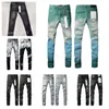 Mens Designer purple jeans for Men denim jeans with Holes Man Straight Leg Zipper Quality Straight Design Retro Streetwear Casual Sweatpants