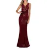 Vestidos casuais metálico v pescoço maxi vestido longo para mulheres elegante sem mangas slim fit festa chique senhora casamento vestido de noite femme robes