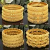 Luxury Dubai Gold Color Bangles For Women 24k Plated Indian African Armband Charm Wedding Etiopian Arabic Hand Jewelry 240307