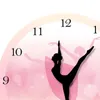 Horloges murales 12 pouces danse fille horloge art acrylique matériel alimenté par batterie pour chambre élégant léger multifonctionnel