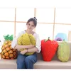 시뮬레이션 과일 및 야채 베개 쿠션 봉제 딸기 파인애플 토마토에 가지 호박 두리안 멜론 박제 장난감 240308