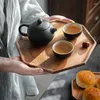 Vassoi da tè Vassoio in legno massello appassito Piatto ottagonale in legno di noce giapponese da pranzo Pane Dim Sum