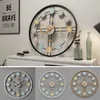 40CM Silent Round Wall Clock 3D Retro Nordic Metal Roman Numeral DIY Decor Wall Clock for Home Living Room Bar Cafe Decor2625