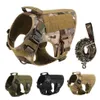 No Pull Harness For Large Dogs Military Tactical Dog Harness Vest German Shepherd Doberman Labrador Service Dog Training Product 2245D