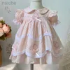 Robes de fille bébé été coton brodé vintage espagnol princesse arc mignon pâques décontracté ldd240313