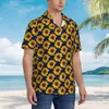 Men's Casual Shirts Cheerful Sunflower Hawaiian Shirt Man Beach Bright Yellow Flower Short-Sleeve Breathable Elegant Oversized Blouses