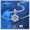 Design Necklace for Women 1ct VVS1 Moissanite Pendant Snowflake Pattern 925 Sterling Silver Necklaces Jewelry