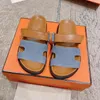 New 2024 Designer sandals luxury women men slipper genuine leather classic flat beach sandal slides calfskin suede thick bottom slippers platform shoes size 35-45