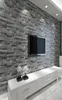 현대적인 스택 벽돌 3D 돌 벽지 롤 회색 벽돌 벽 거실을위한 회색 벽돌 벽 배경 PVC Vinyl Wall 종이 입체 모양 4050622