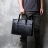 Borsa per computer in vera pelle da uomo con strato di testa in pelle bovina conciata al vegetale stile orizzontale business moda valigetta 240313