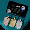 Hip Hop 925 Sterling Silver VVS Moissanite Iced Out Dog Tag Pendant for Mens Ice Pendant Jewelry GRA Certificate