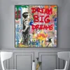 Banksy Pop Street Art Dream Plakaty i grafiki Abstract Animals Graffiti Art Raildings On The Wall Art Picture Decor 272f