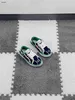 Luxe Baby Gebreide Schoenen Lace-Up Kids Sneakers Maat 26-35 Box Bescherming Raster Brief Borduren Meisjes Casual schoenen 24Mar