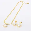 Ensemble Bijoux Femme Pearl Heart 14K Gold Necklace Sets For Women