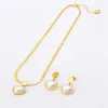 Set di collane in oro 14 carati Ensemble Bijoux Femme Pearl Heart da donna