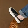 Casual Shoes Women Platform Flats Slip On Spring Loafers präglade Cow Leather Sneaker Girls Round Toe Vulcanized