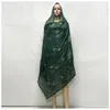 Hochwertiger 100 % Baumwollstoff, Rayon-Baumwollfaden, bestickter Schal, afrikanische Frauen, Hijab, muslimischer Schal, Dubai, ausgezeichneter Stil, 240301