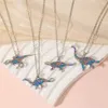 Anhänger Halsketten Neue 8 Stile Bunte Kristall Dinosaurier Anhänger Halskette Pterosaurier Tyrannosaurus Triceratops Velocipes Charme Halsband Für Frauen L24313