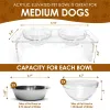 Feeding Acrylic Dog and Cat Bowls, Elevated Set, Stand Feeder, Removable Stainless Steel, Glass Bowls, Food