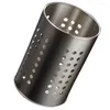 Balde de talheres de aço inoxidável, armazenamento de cozinha, suporte para pauzinhos, itens de mesa, utensílio de metal para decoração de festa